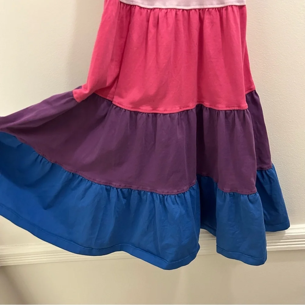 Hanna Andersson Girls Dress size 120 7 color block pink purple blue